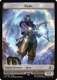 Hero (0008) // Robot Warrior Double-Sided Token - FINAL FANTASY - Magic: The Gathering card