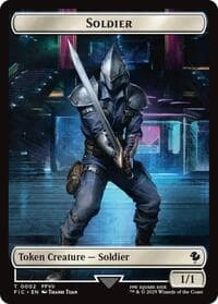 Soldier // Rebel Double-Sided Token - Commander: FINAL FANTASY - Magic: The Gathering card
