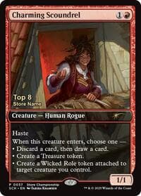 Charming Scoundrel (Top 8) - Game Day & Store Championship Promos - Magic: The Gathering card