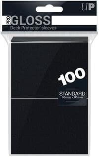 PRO-Gloss Standard Deck Protector Sleeves - Black (100-Pack) (Modern Logo) - Ultra Pro Card Sleeves - Card Sleeves card