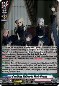Conflicts Hidden in Their Hearts (EXRRR) - DZ-BT08: Knights 0f Rebirth - Cardfight Vanguard card