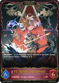 VI. Milteo, The Lovers (Evolved) - BP10: Gods of the Arcana - Shadowverse: Evolve card