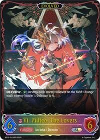VI. Milteo, The Lovers (Evolved) (SL) - BP10: Gods of the Arcana - Shadowverse: Evolve card