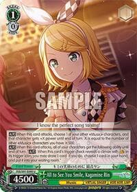 All to See You Smile, Kagamine Rin - HATSUNE MIKU: COLORFUL STAGE! - Weiss Schwarz card