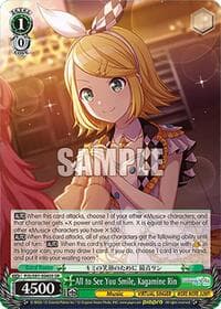 All to See You Smile, Kagamine Rin (SR) - HATSUNE MIKU: COLORFUL STAGE! - Weiss Schwarz card