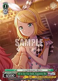 All to See You Smile, Kagamine Rin (VR) - HATSUNE MIKU: COLORFUL STAGE! - Weiss Schwarz card