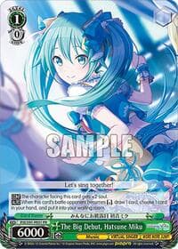 The Big Debut, Hatsune Miku (PR) - HATSUNE MIKU: COLORFUL STAGE! - Weiss Schwarz card