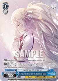I Have to Find Them, Hatsune Miku (OFR) - HATSUNE MIKU: COLORFUL STAGE! - Weiss Schwarz card