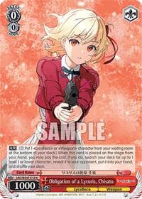 Obligation of a Lycoris, Chisato - Lycoris Recoil Premium Booster - Weiss Schwarz card