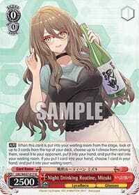 Night Drinking Routine, Mizuki - Lycoris Recoil Premium Booster - Weiss Schwarz card
