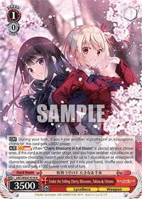 Under the Falling Cherry Blossoms, Takina & Chisato - Lycoris Recoil Premium Booster - Weiss Schwarz card