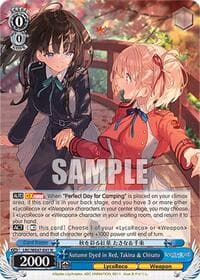 Autumn Dyed in Red, Takina & Chisato - Lycoris Recoil Premium Booster - Weiss Schwarz card
