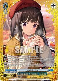Changing Seasons, Takina (SIR) - Lycoris Recoil Premium Booster - Weiss Schwarz card