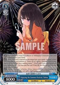 Enjoying the Summer Festival, Takina - Lycoris Recoil Premium Booster - Weiss Schwarz card