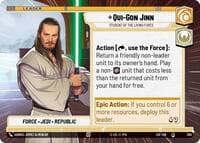 Qui-Gon Jinn - Student of the Living Force (Hyperspace) - Legends of the Force - Star Wars: Unlimited card
