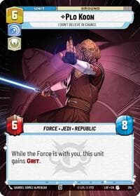 Plo Koon - I Don't Believe in Chance (Hyperspace) - Legends of the Force - Star Wars: Unlimited card