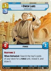 Owen Lars - Devoted Uncle (Hyperspace) - Legends of the Force - Star Wars: Unlimited card