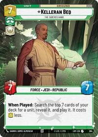 Kelleran Beq - The Sabered Hand (Hyperspace) - Legends of the Force - Star Wars: Unlimited card