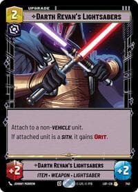Darth Revan's Lightsabers (Foil) - Legends of the Force - Star Wars: Unlimited card