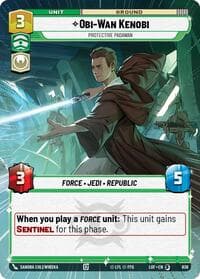 Obi-Wan Kenobi - Protective Padawan (Hyperspace Foil) - Legends of the Force - Star Wars: Unlimited card
