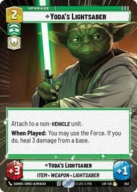 Yoda's Lightsaber (Hyperspace Foil) - Legends of the Force - Star Wars: Unlimited card