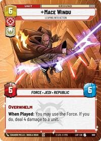 Mace Windu - Leaping into Action (Hyperspace Foil) - Legends of the Force - Star Wars: Unlimited card
