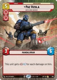 Paz Vizsla - Unyielding Warrior (Hyperspace Foil) - Legends of the Force - Star Wars: Unlimited card