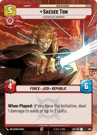 Saesee Tiin - Courageous Warrior (Hyperspace Foil) - Legends of the Force - Star Wars: Unlimited card