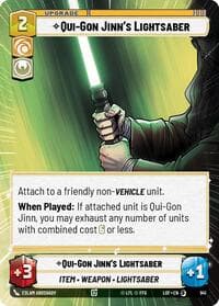 Qui-Gon Jinn's Lightsaber (Hyperspace Foil) - Legends of the Force - Star Wars: Unlimited card