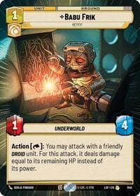 Babu Frik - Heyyy! (Hyperspace Foil) - Legends of the Force - Star Wars: Unlimited card