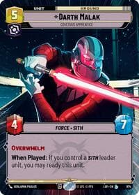 Darth Malak - Covetous Apprentice (Hyperspace Foil) - Legends of the Force - Star Wars: Unlimited card