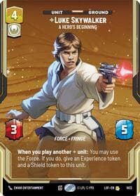 Luke Skywalker - A Hero's Beginning (Prestige) - Legends of the Force - Star Wars: Unlimited card