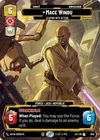 Mace Windu - Leaping into Action (Prestige) - Legends of the Force - Star Wars: Unlimited card