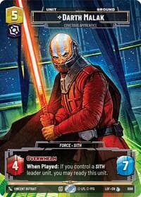 Darth Malak - Covetous Apprentice (Prestige) - Legends of the Force - Star Wars: Unlimited card