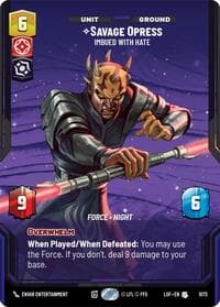 Savage Opress - Imbued With Hate (Prestige Foil) - Legends of the Force - Star Wars: Unlimited card