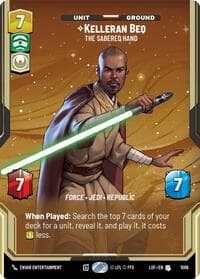 Kelleran Beq - The Sabered Hand (Prestige Foil) - Legends of the Force - Star Wars: Unlimited card