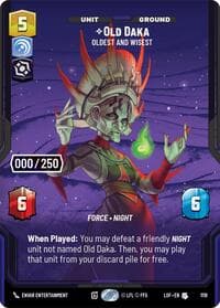 Old Daka - Oldest and Wisest (Serialized) - Legends of the Force - Star Wars: Unlimited card