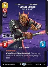 Savage Opress - Imbued With Hate (Serialized) - Legends of the Force - Star Wars: Unlimited card