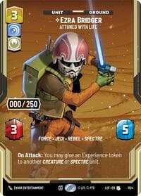 Ezra Bridger - Attuned With Life (Serialized) - Legends of the Force - Star Wars: Unlimited card
