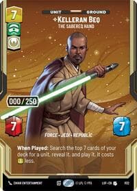 Kelleran Beq - The Sabered Hand (Serialized) - Legends of the Force - Star Wars: Unlimited card