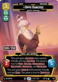 Oppo Rancisis - Ancient Councilor (Serialized) - Legends of the Force - Star Wars: Unlimited card