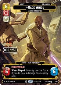 Mace Windu - Leaping into Action (Serialized) - Legends of the Force - Star Wars: Unlimited card