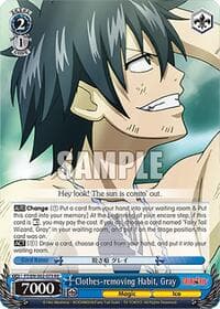 Clothes-removing Habit, Gray - Fairy Tail Chronicle Set - Weiss Schwarz card