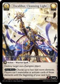 Excalibur, Cleansing Light - Supporter Pack 3 - Grand Archive TCG card