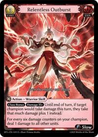 Relentless Outburst - Supporter Pack 3 - Grand Archive TCG card