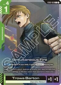Simultaneous Fire (C+) - Starter Deck 02: Wings of Advance - Gundam Card Game card
