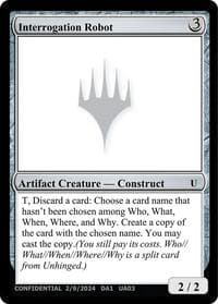 Interrogation Robot - Un-Known Event Playtest Cards - Magic: The Gathering card
