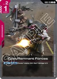 Zeon Remnant Forces - Newtype Rising - Gundam Card Game card
