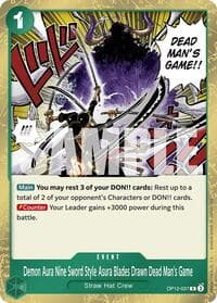 Demon Aura Nine Sword Style Asura Blades Drawn Dead Man's Game - Legacy of the Master - One Piece Card Game card