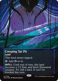 Creeping Tar Pit (0144) (Borderless) (Galaxy Foil) - Edge of Eternities: Stellar Sights - Magic: The Gathering card